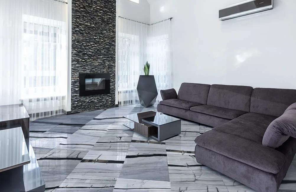 Panda white marble floor