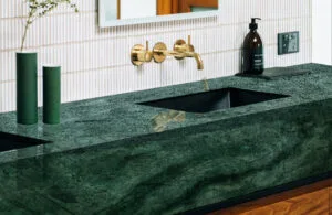 green marble bathroom vanity