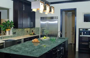 green marble kitchen countertop