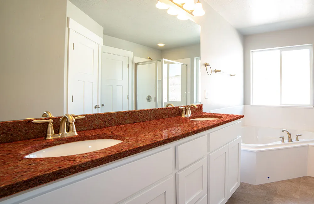 Gem red granite venitytop supplier