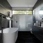 bathroom flooring black