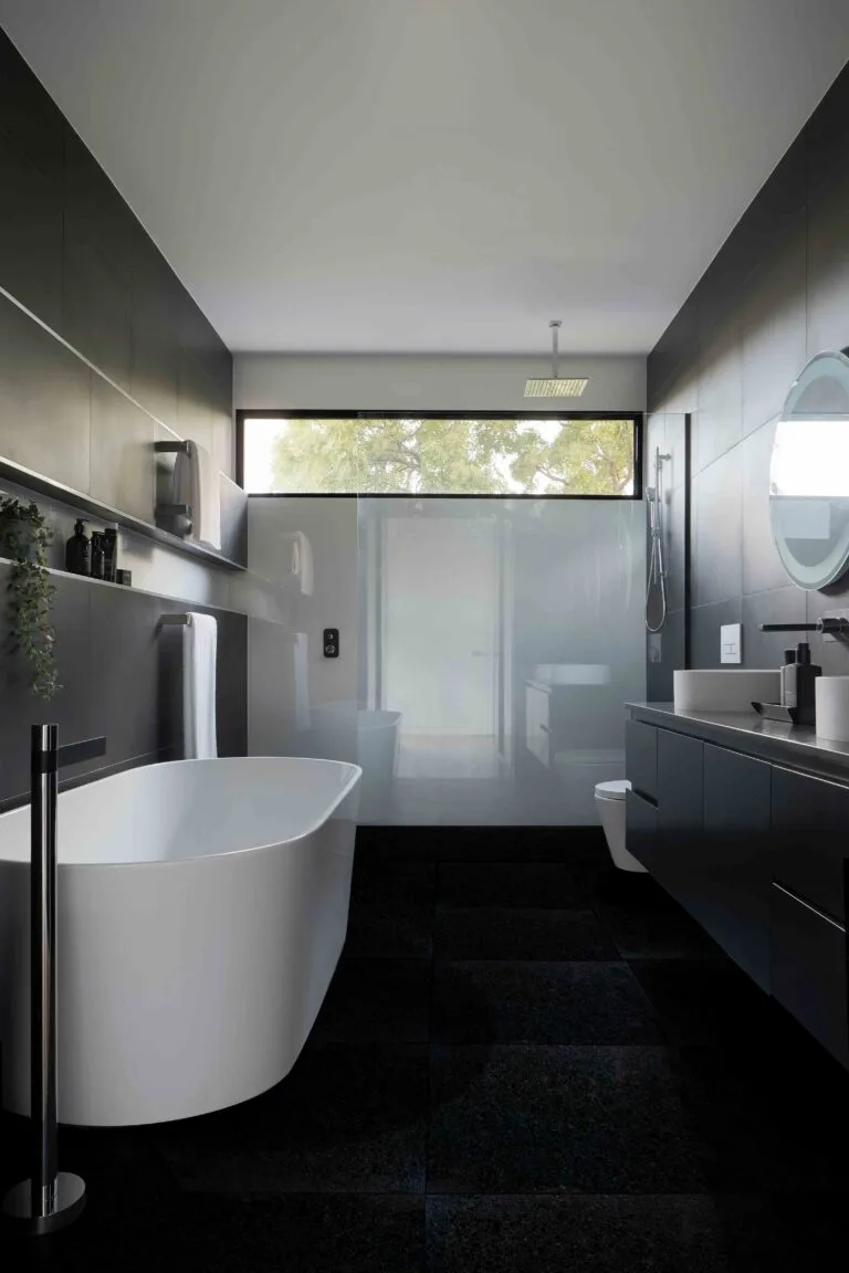 bathroom flooring black