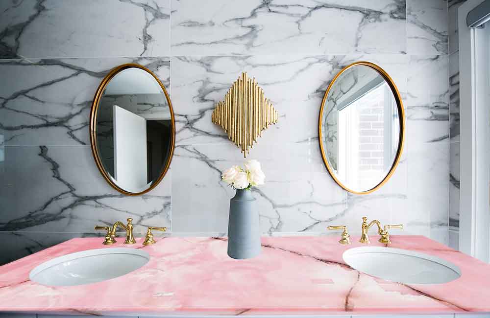 pink onyx marble basin