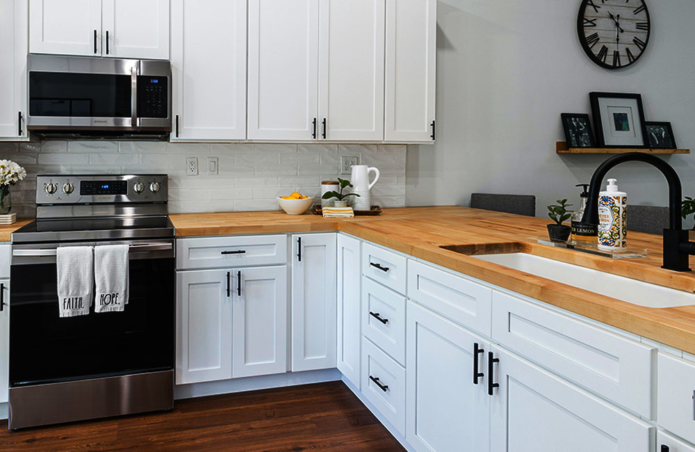 wooden countertop